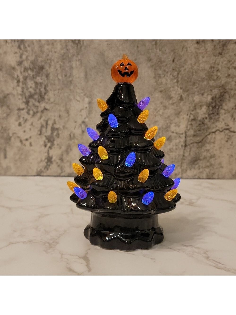 Halloween themed lighted Christmas tree